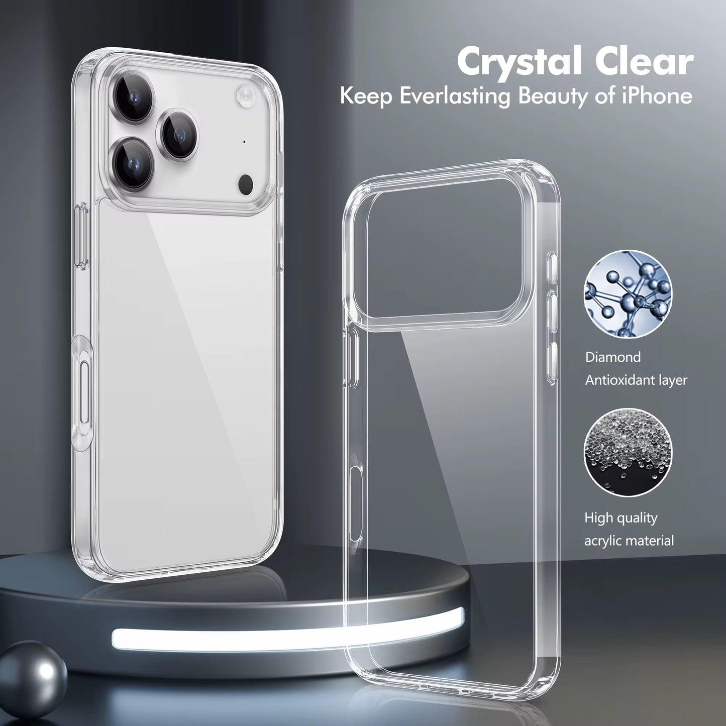 Zayco 5 in 1 Premium Crystal Clear 6.3-Inch iPhone 17 Pro Case, 2 screen protectors, 2 camera lens protectors, Strong MagSafe compatible, 2.5mm thickness, TPU bumber, Acrylic material, Anti-Scratch, Anti-fingerprint.