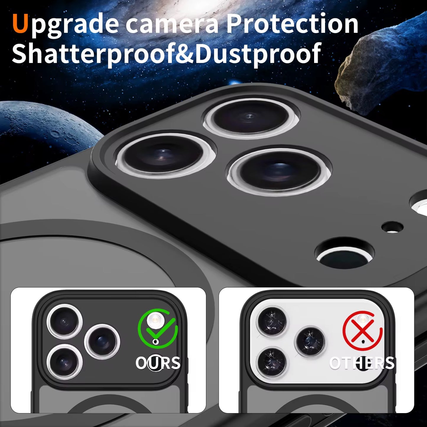 Zayco 3 in 1 Premium 6.3-Inch Matte iPhone 17 Pro case, 2 screen protectors, MagSafe Compatible, Camera lens protector, TPU Frame, Shockproof, Anti-Scratch/Fingerprint, Black colour